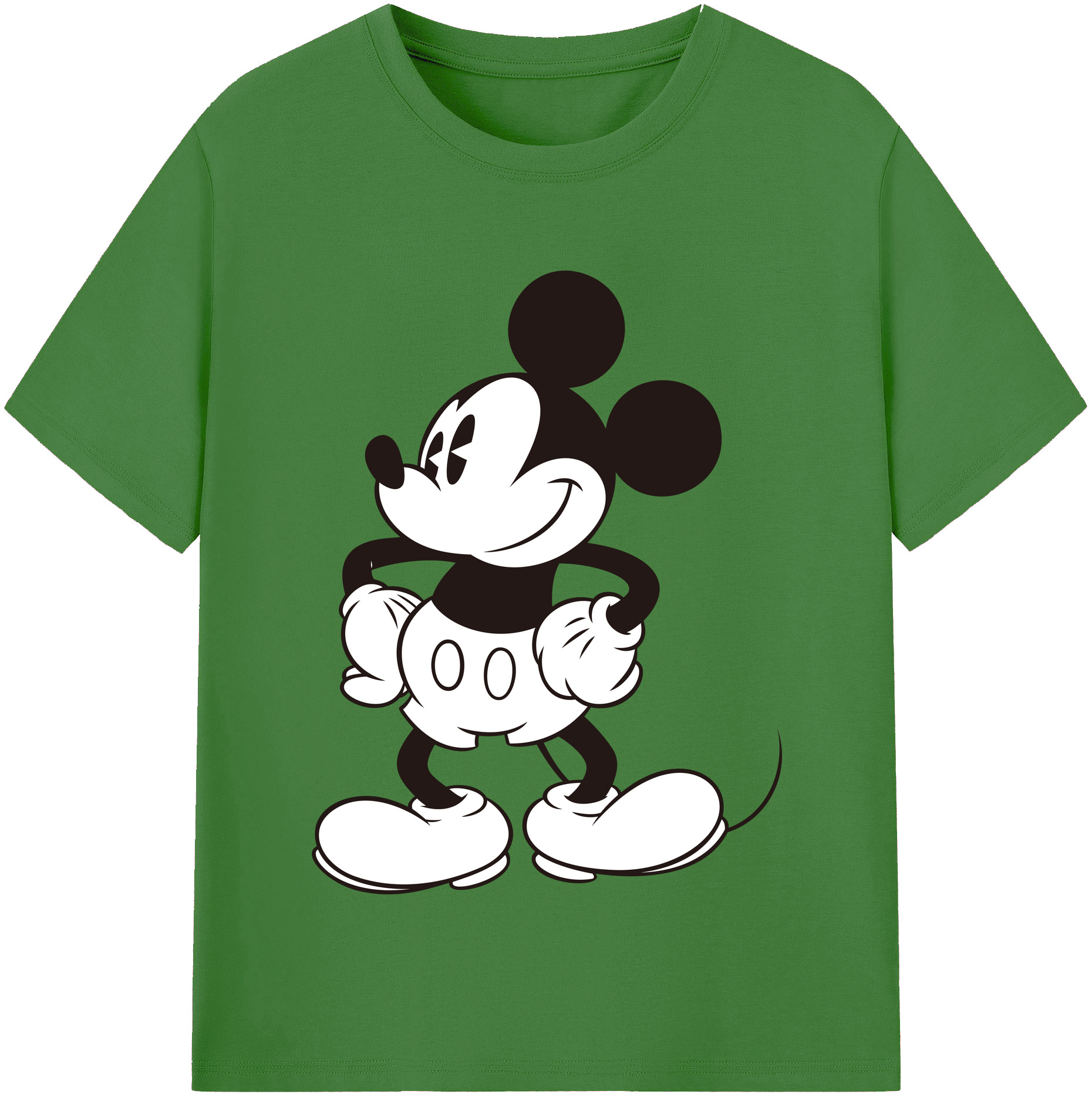（画像用） ミッキーマウス Mickey Mouse レディースカジュアルプリントTシャツ（綿100％）
